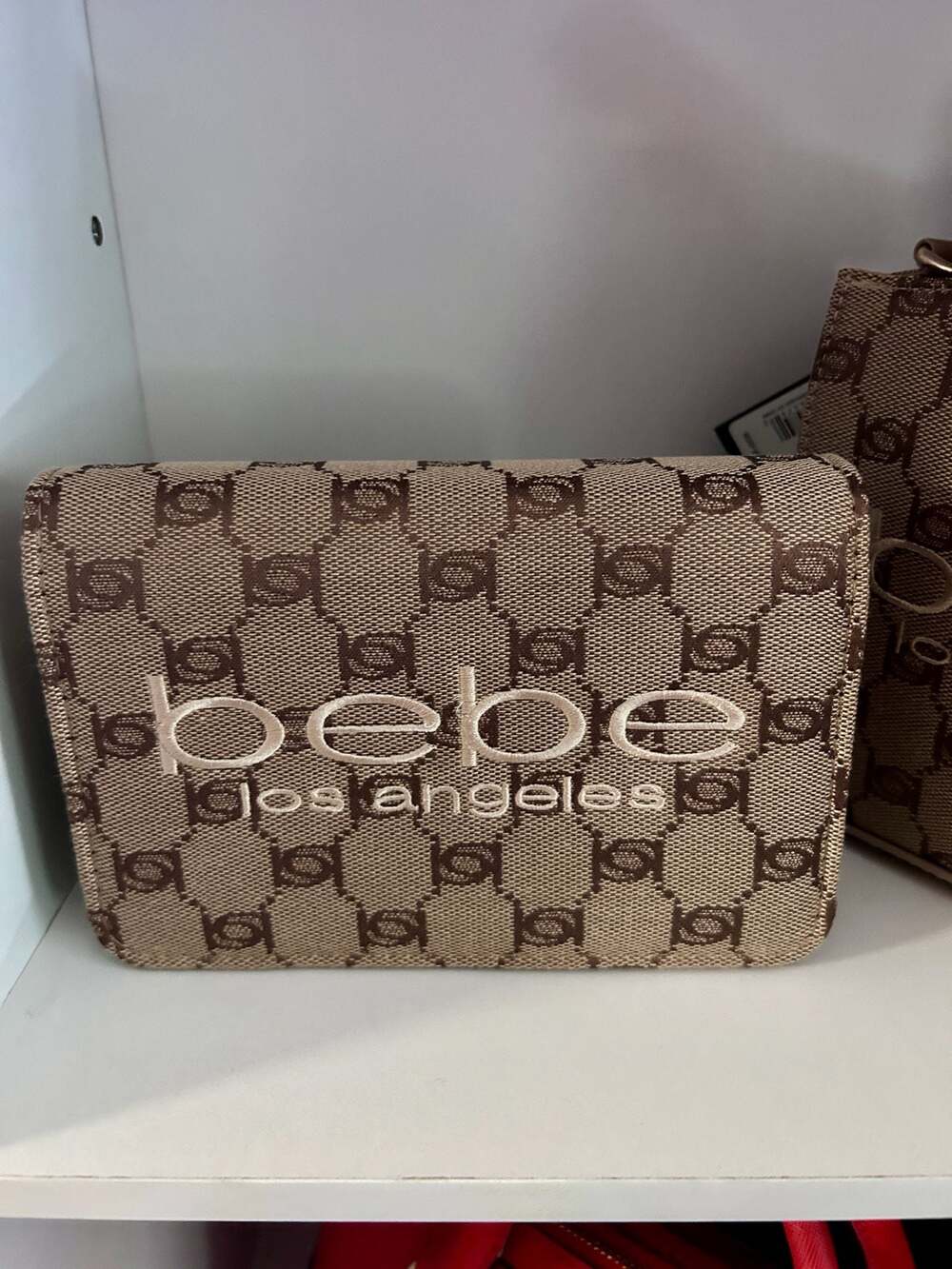 bebe Talulla Monogram Flap Crossbody Bag